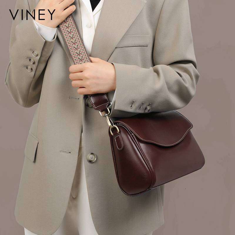 VINEY Women 2025 New Summer Messenger Large Capacity Genuine Leather Women's Shoulder Pillow Bag