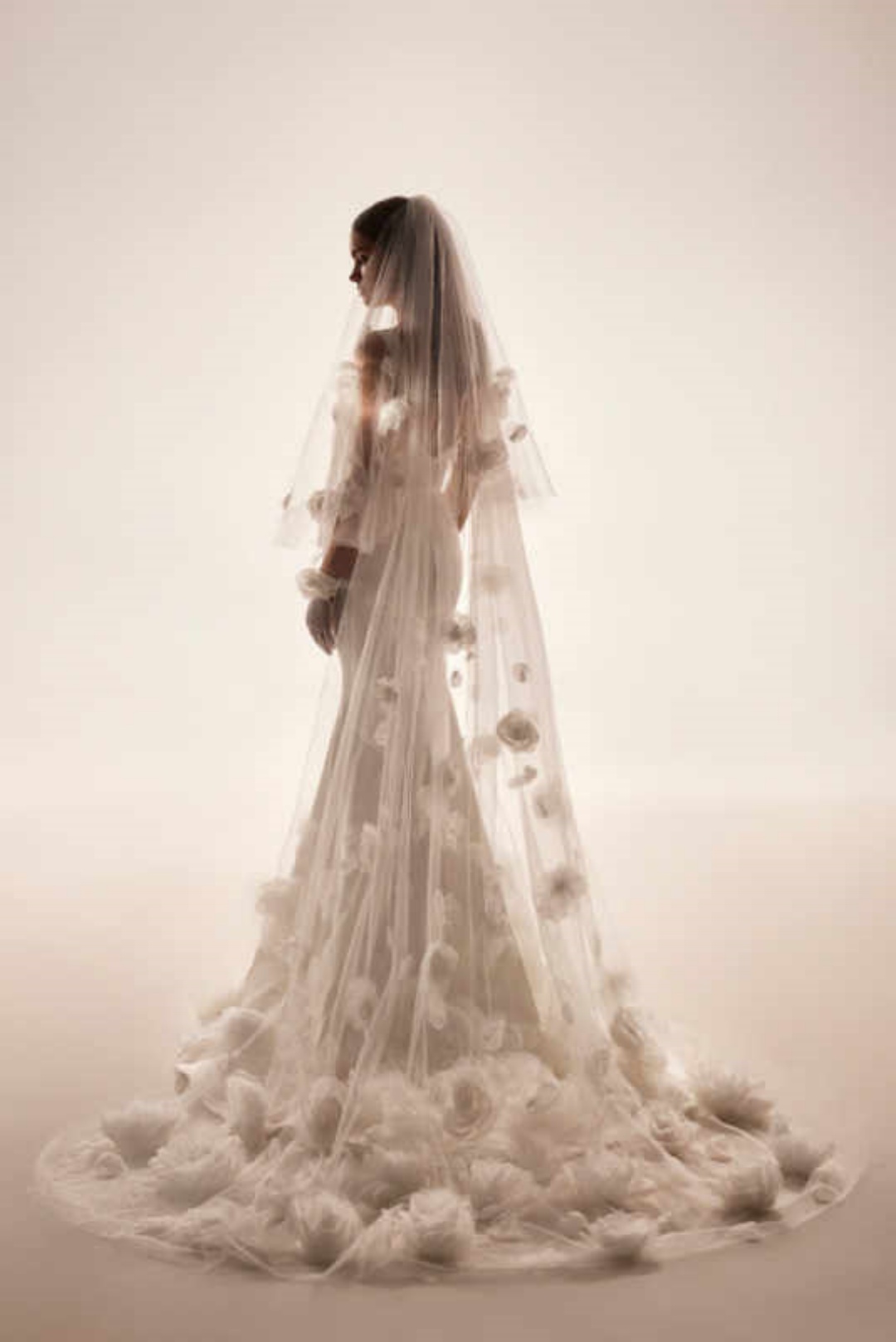 Graceful Bridal Veil White Ivory Wedding Veils With Lace Edge Applique Wedding Accessories Customized velos de novia