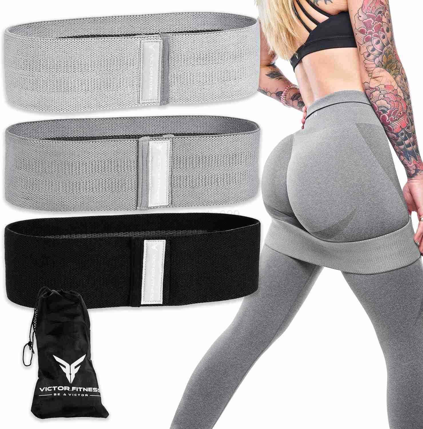 Fitness Hip Booty Bands 3 Levels of Resistance NonSlip Fabric for Squats Lunges ButtGlutes Includes Free Carrying Bag W250912