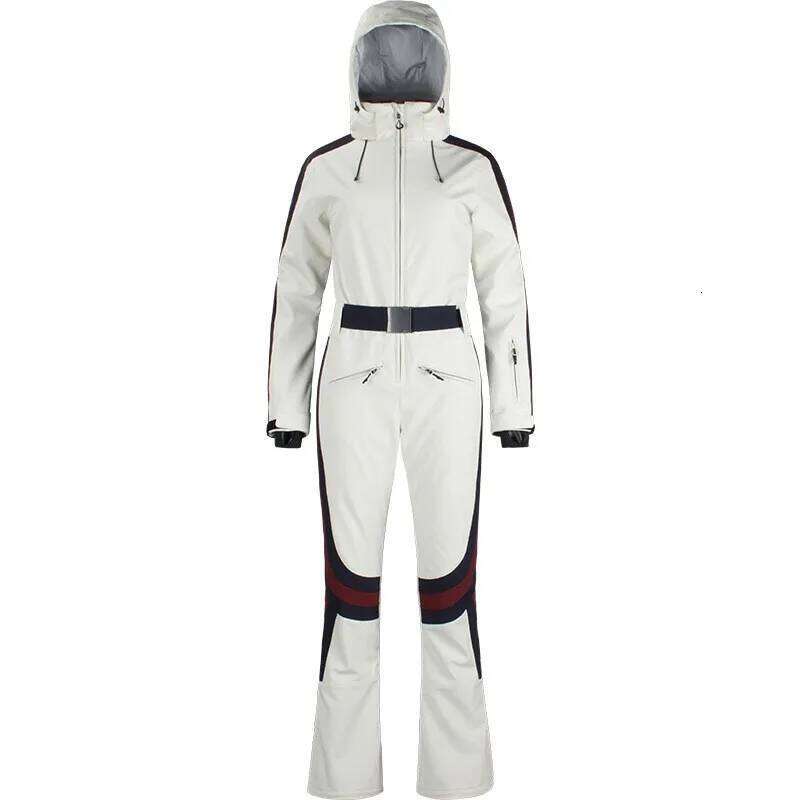 Ski Jumpsuit Double Board Slim Fit, Waterproof, Windproof, Breathable, Warm One-Piece Snow Suit For Women