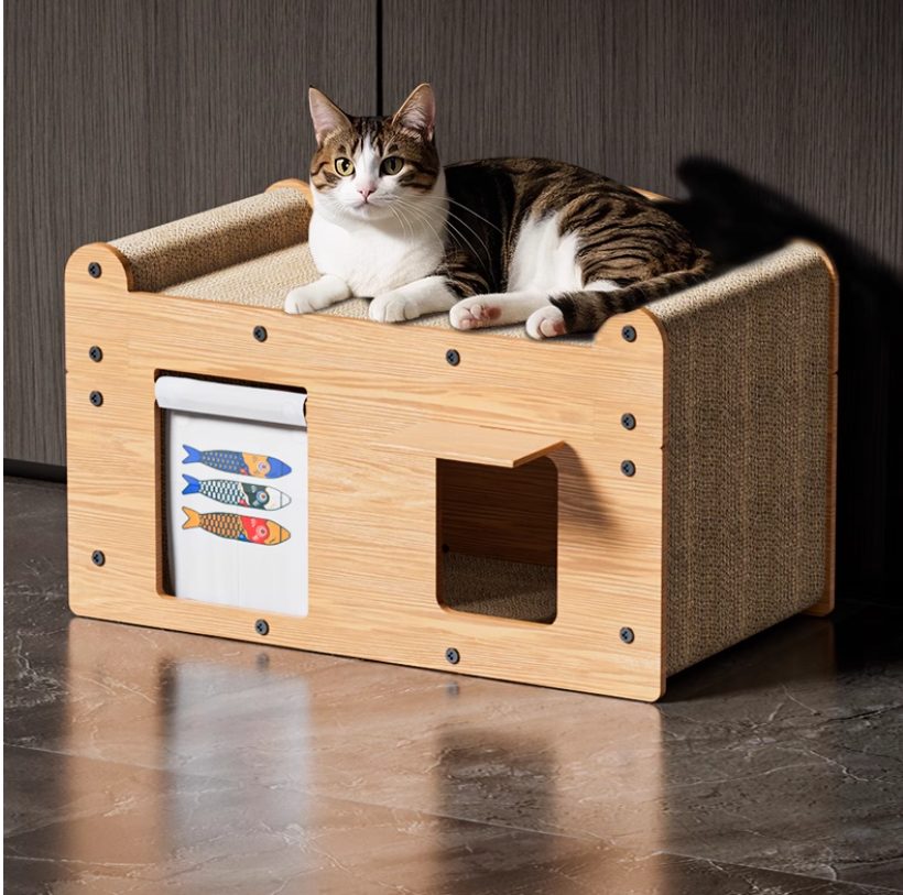 Non-Shedding Feline Furniture Guard Combined Scratcher Board and Window Shield