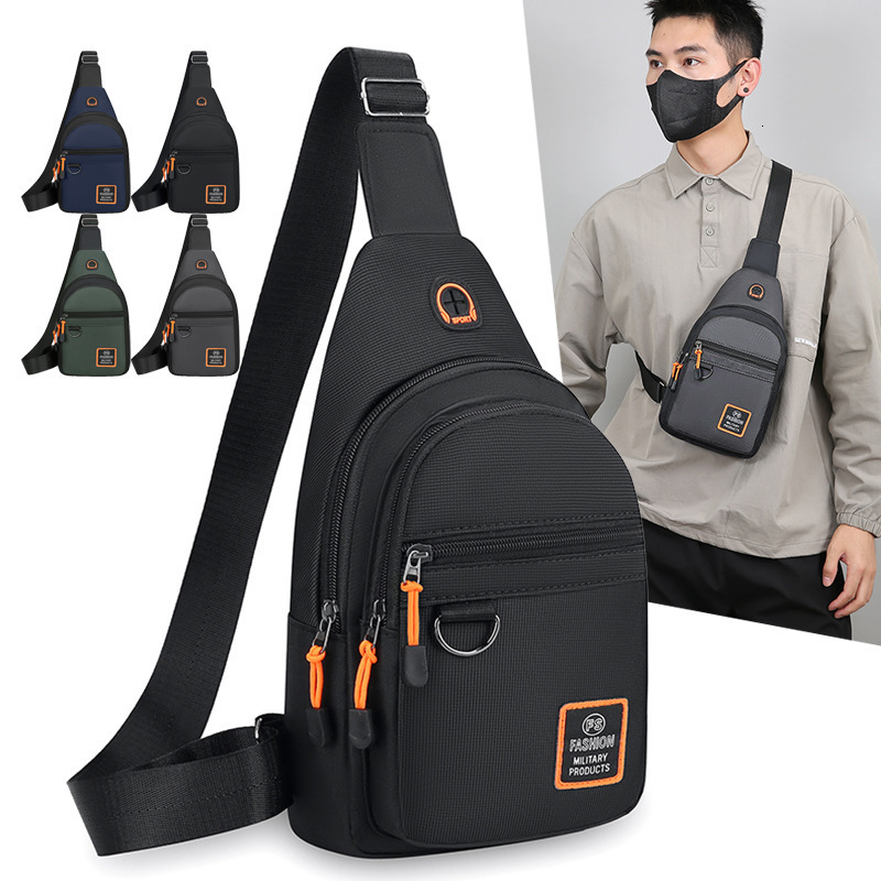 Designer Bag Chest Bag For Men New Korean Free Shipping Style Versatile Chest Small Crossbody Bag Waterproof And Durable Luxury Bag Oxford Cloth Small