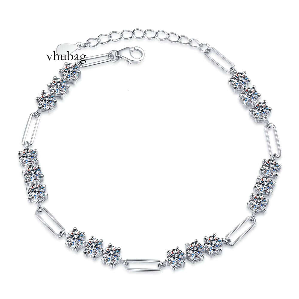 Direct Sale Full 4mm Tennis 5.4CTW Fashion Gemstone Sparkling Moissanite Bracelet for Women