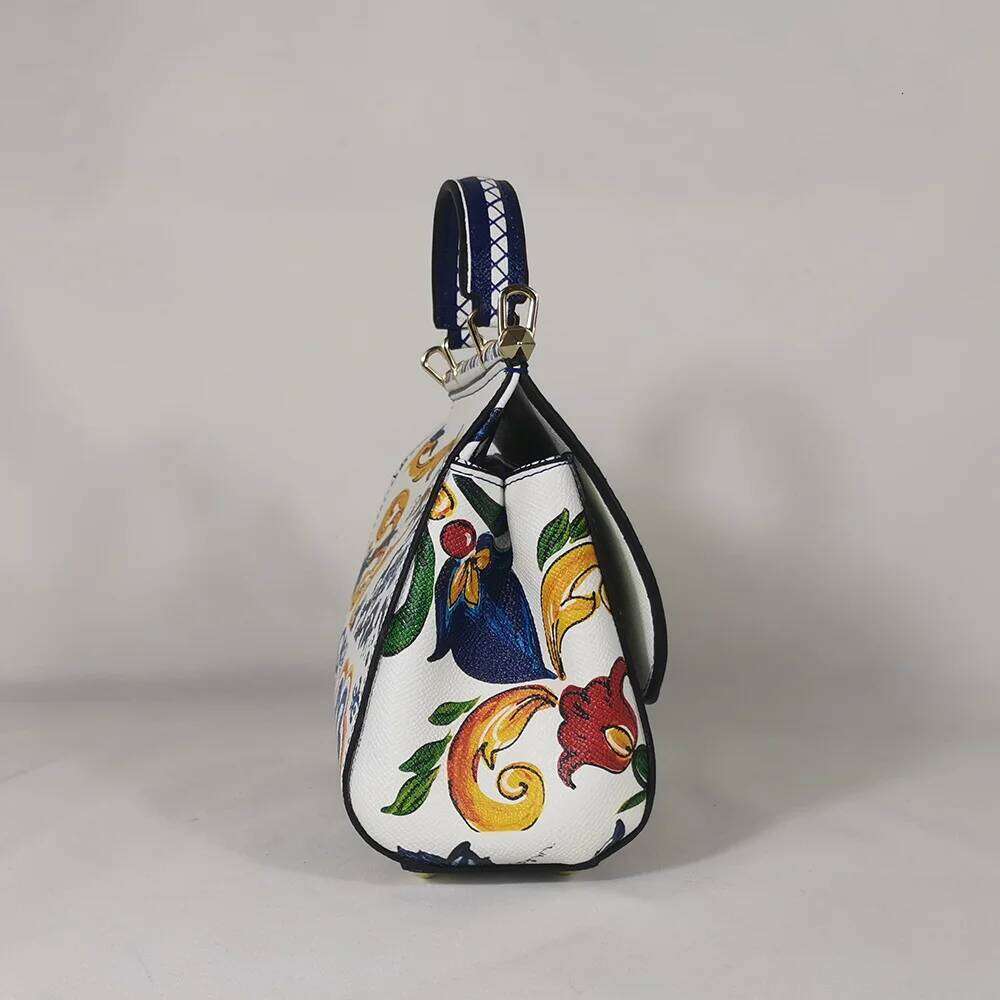 Shoulder Bags Handbags Leather Women's Messenger Bag Designer Lemon White Flowers