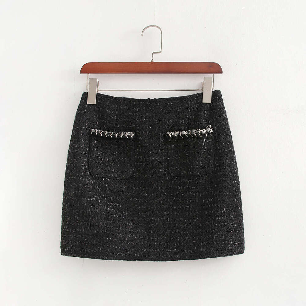 DHEssentials French Style Three-Button V-Neck Vest and Skirt Two-Piece Set