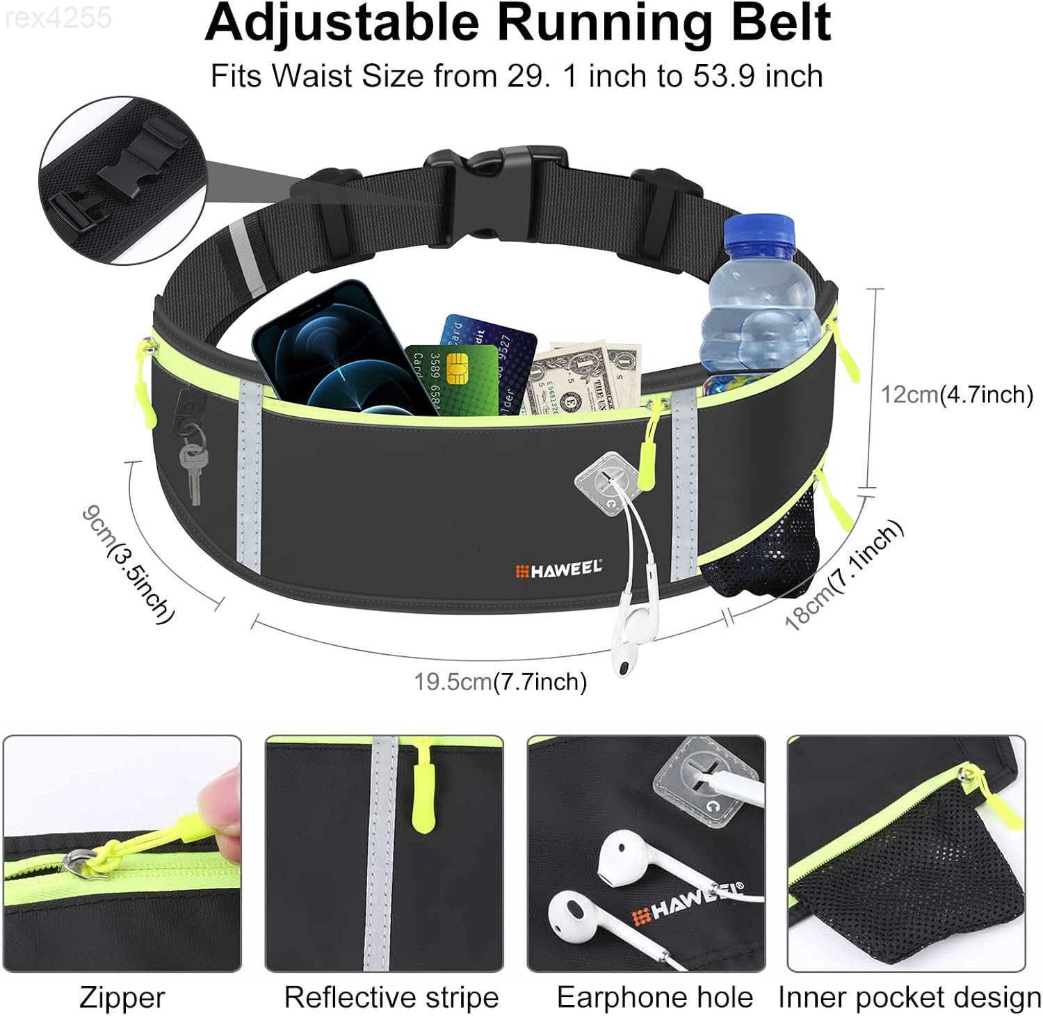 Running Fanny Pack Waist Bag Phone Holder Belt with Water Bottle Holder Suitable for Runner Cycling Hiking Accessories for iPhone 12 Plus Samsung Gala