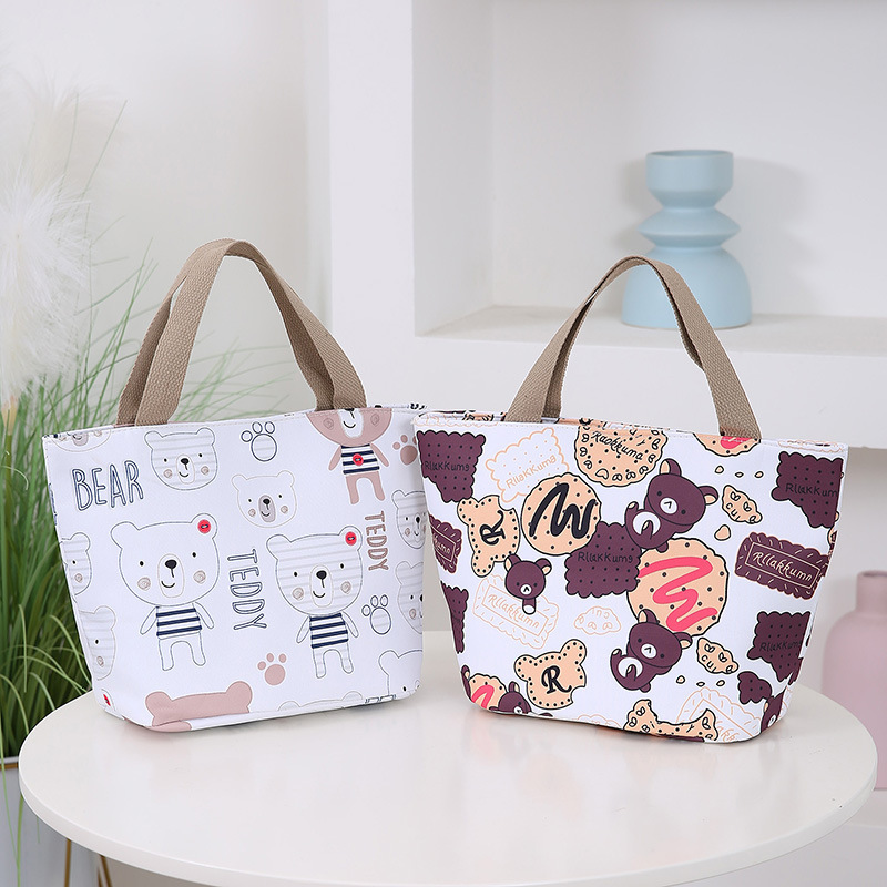 Canvas Bag New Handheld Lunch Designer Bag Box Free Shipping Water Bucket Cute Handbag Outing Tote Lunch Bag Mommy Luxury Bag Work Bag