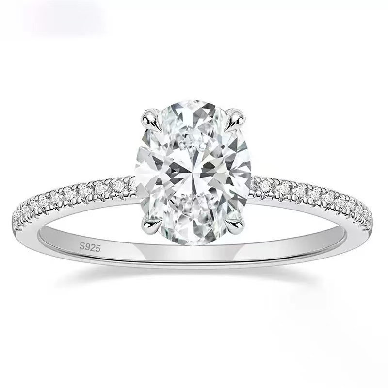 Hot Sale Engagement Ring 18k Solid Gold 3CT Oval D/VVS Moissanite Diamond Rings Fine Jewelry Rings