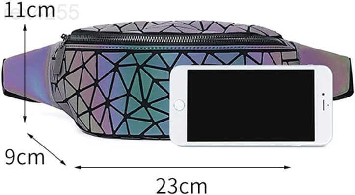 Fanny Packs for Women Men Luminous Holographic Chest Bag Geometric Waist Pack for Travel Festival Running SportsW250912