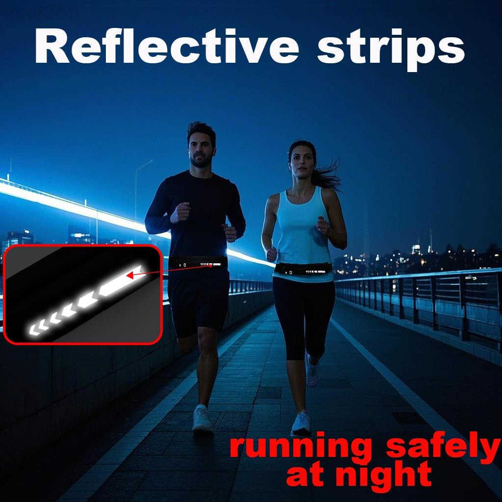 Slim Running Belt for Women MenRunners Phone Holder Fanny Pack Adjustable Bounce Free Waist Pouch bag for Workout Money Belt Run Gear Accessories Pink