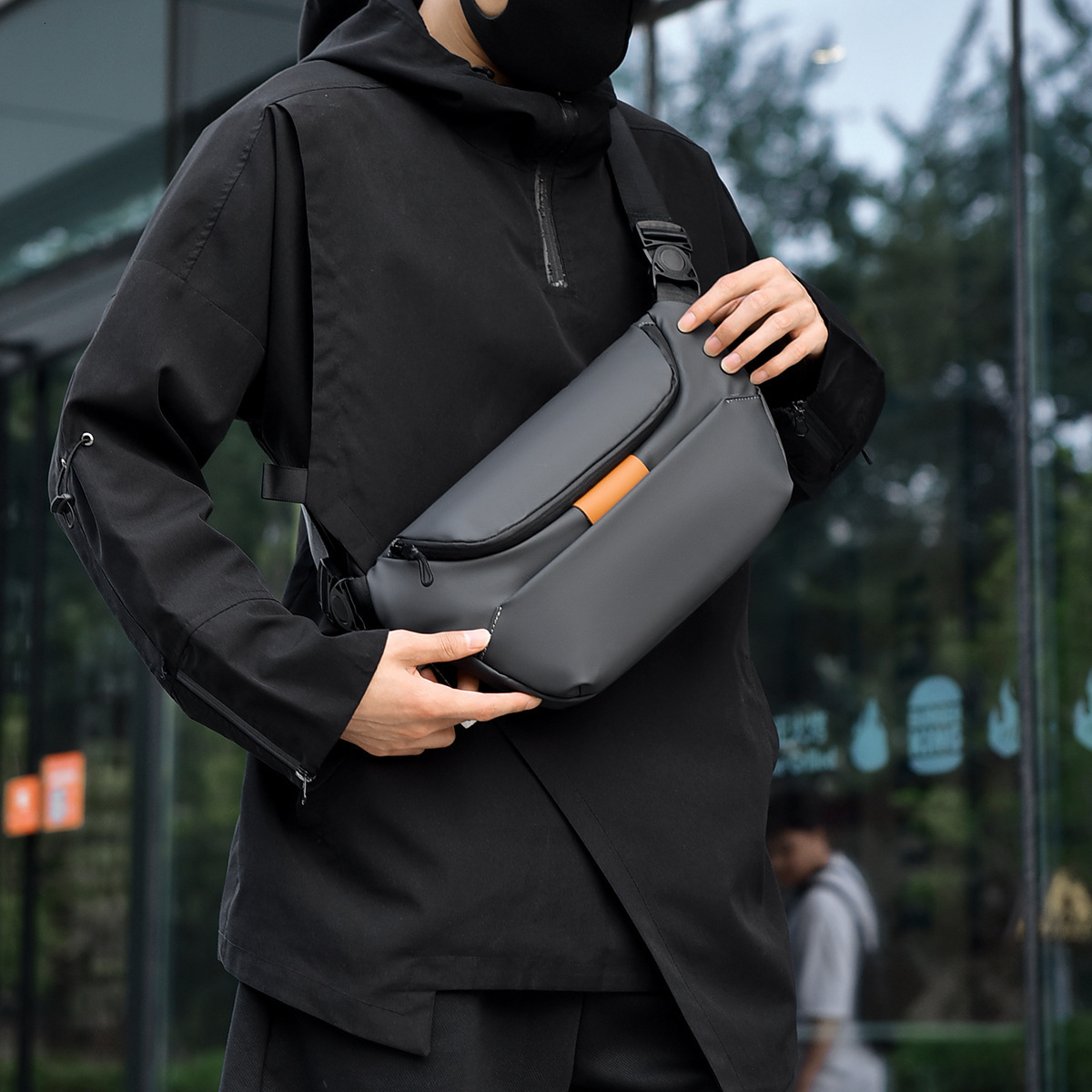 Men S Free Shipping Chest Bag Business Lightweight Casual Versatile Designer Bag Luxury Bag Single Shoulder Bag Japanese Style Commuting Waterproof Cr