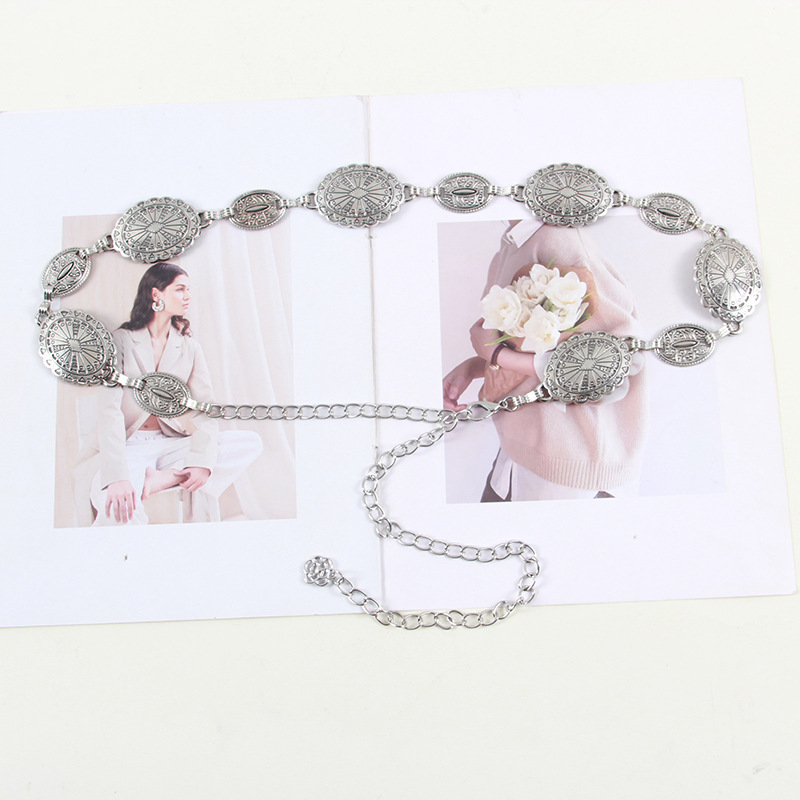 Retro Bohemian Metal Waist Chain Women's Western Metal All-match Sweater Denim Chain Belt Chain Waist Seal Trend