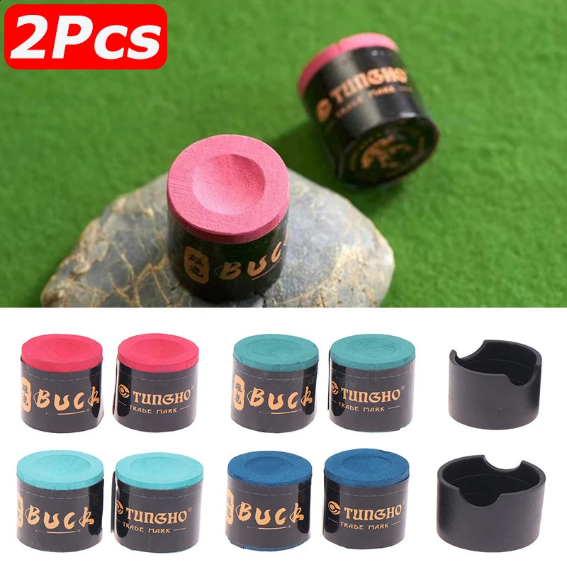 2Pcs Cylindrical Billiard Chalks Pool Cue Stick Rubbing Powder Snooker Table Billiards Supplies Antiskid Device Tool 250912