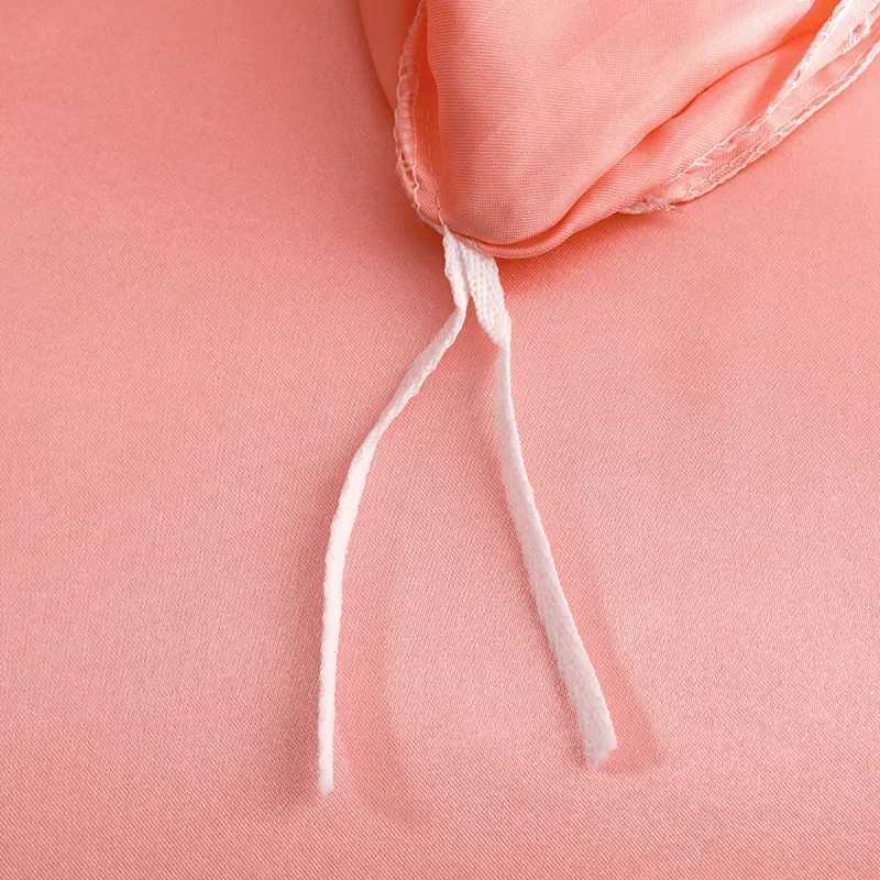 Solid Color Smooth Ice Silk Queen Duvet Cover Set Hotel Luxury Advanced Bedding with Pillowcase Pink Single King Comforter Cover C250912
