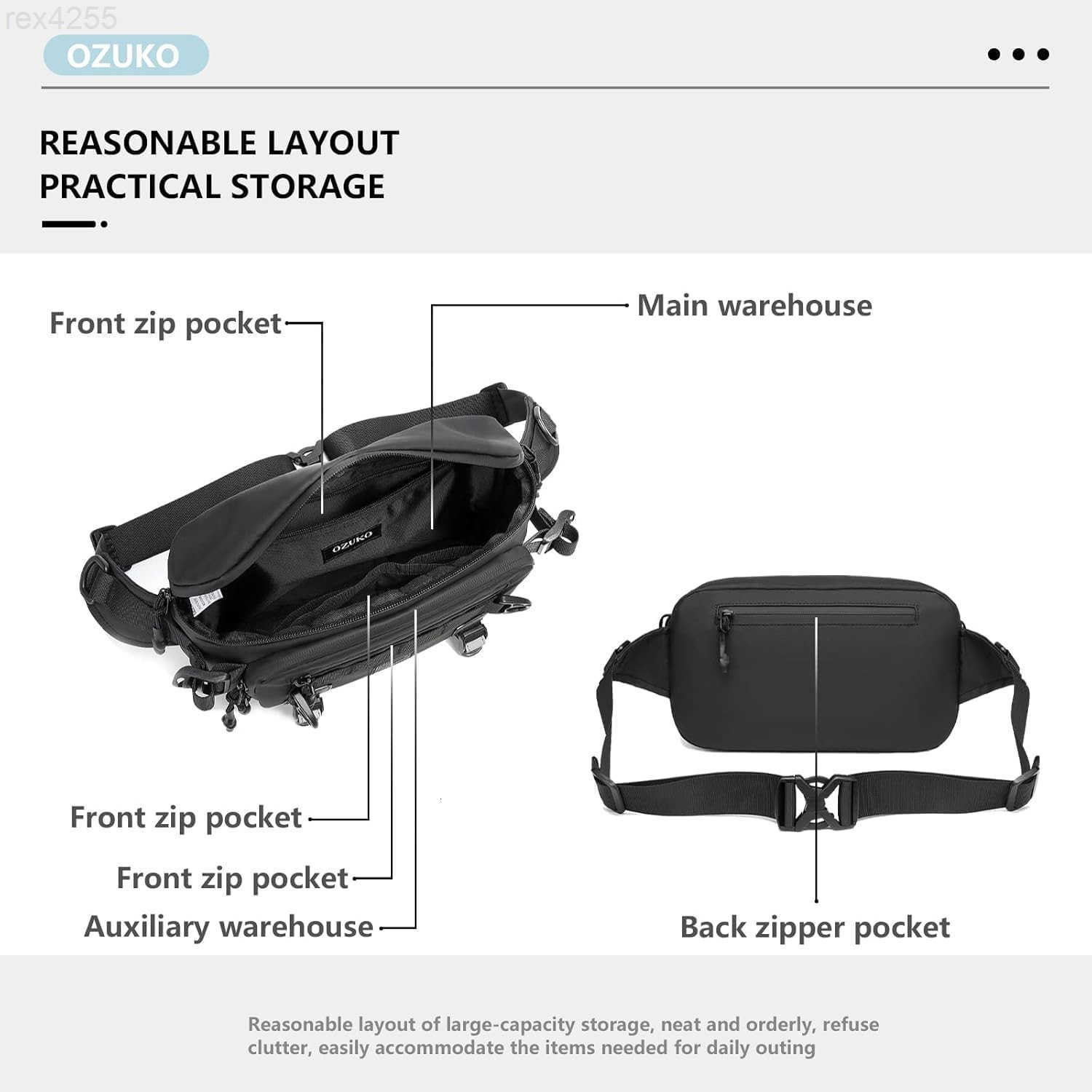 Waist Pack Bag Fanny Pack for MenWomen Hip Bum Bag with Adjustable Strap for Outdoors Workout Traveling Casual Running Hiking CyclingBlackW250912