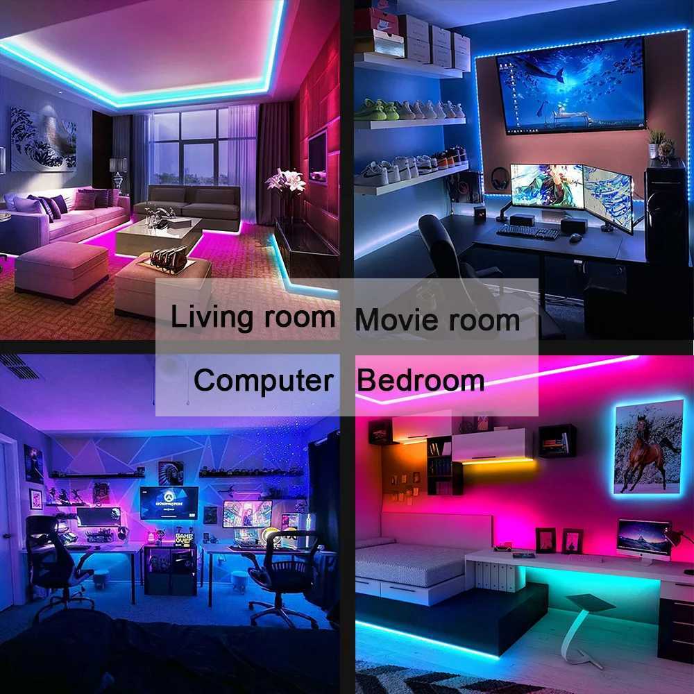 30ledsm Led Strip Lights 5V Usb Rgb5050 Bluetooth Control Adhesive Flexible Led Tape Ribbon For Gaming Room TV Backlights C250912