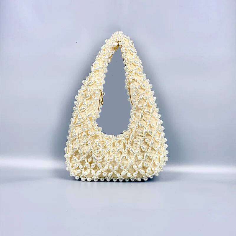 New Fashion Women Shoulder Messenger Solid Rhinestone Pearl Chain Handbags Tote Female Evening Party Crossbody Bags