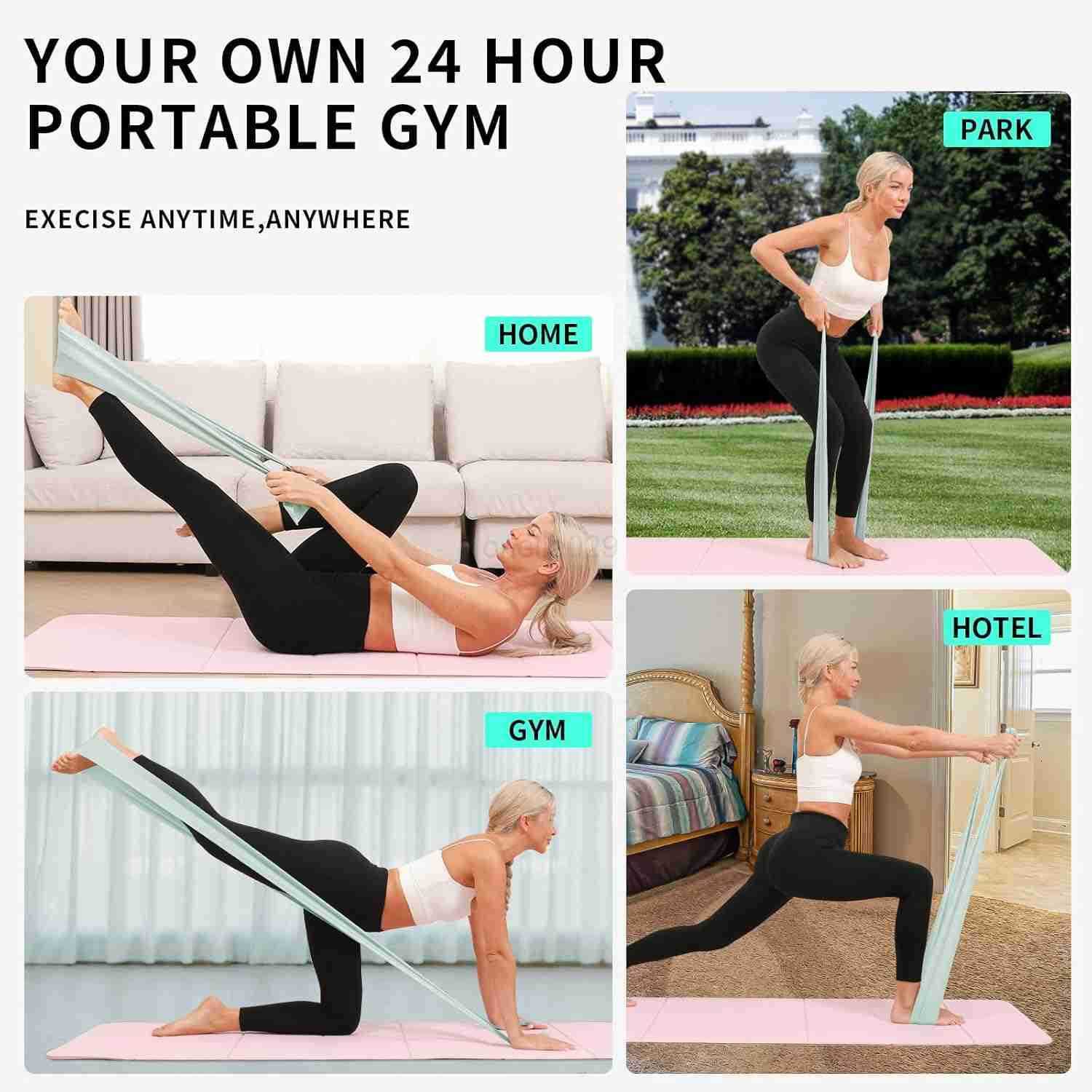 Resistance Band Set Two Resistance Levels Stretch Bands for Working Out Women or Men Strength Training Home Fitness Toning Stretching Yoga Pilates W25