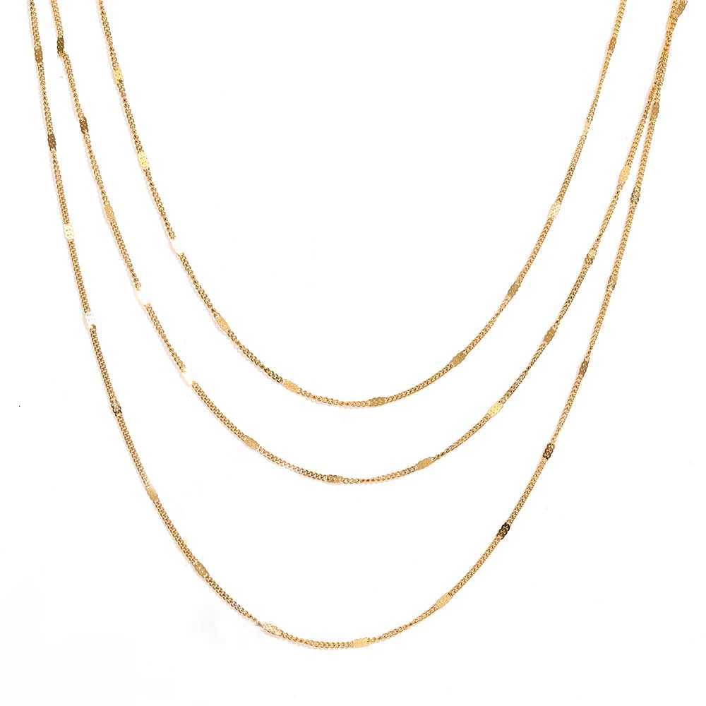 DGIDDK Stainl Steel Ins Style Triple Layers Necklace Plated Non Fade Jewelry Style Novelty For Women Jewelry Daily MatchXJ250912