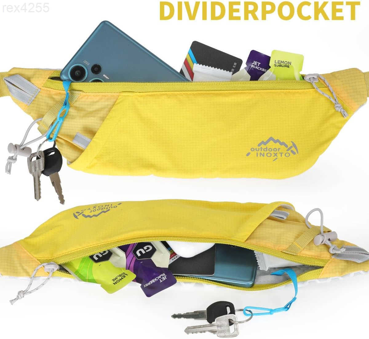 Slim Running Belt Fanny Pack for Women and Men Sports Waist Bag Pack with 300ml Water Bottle for Running Walking Cycling Hiking Reflective Running Pou