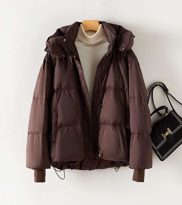 New Down Autumn And Winter Short Thickened Bread Jacket Hooded Women's Clothing