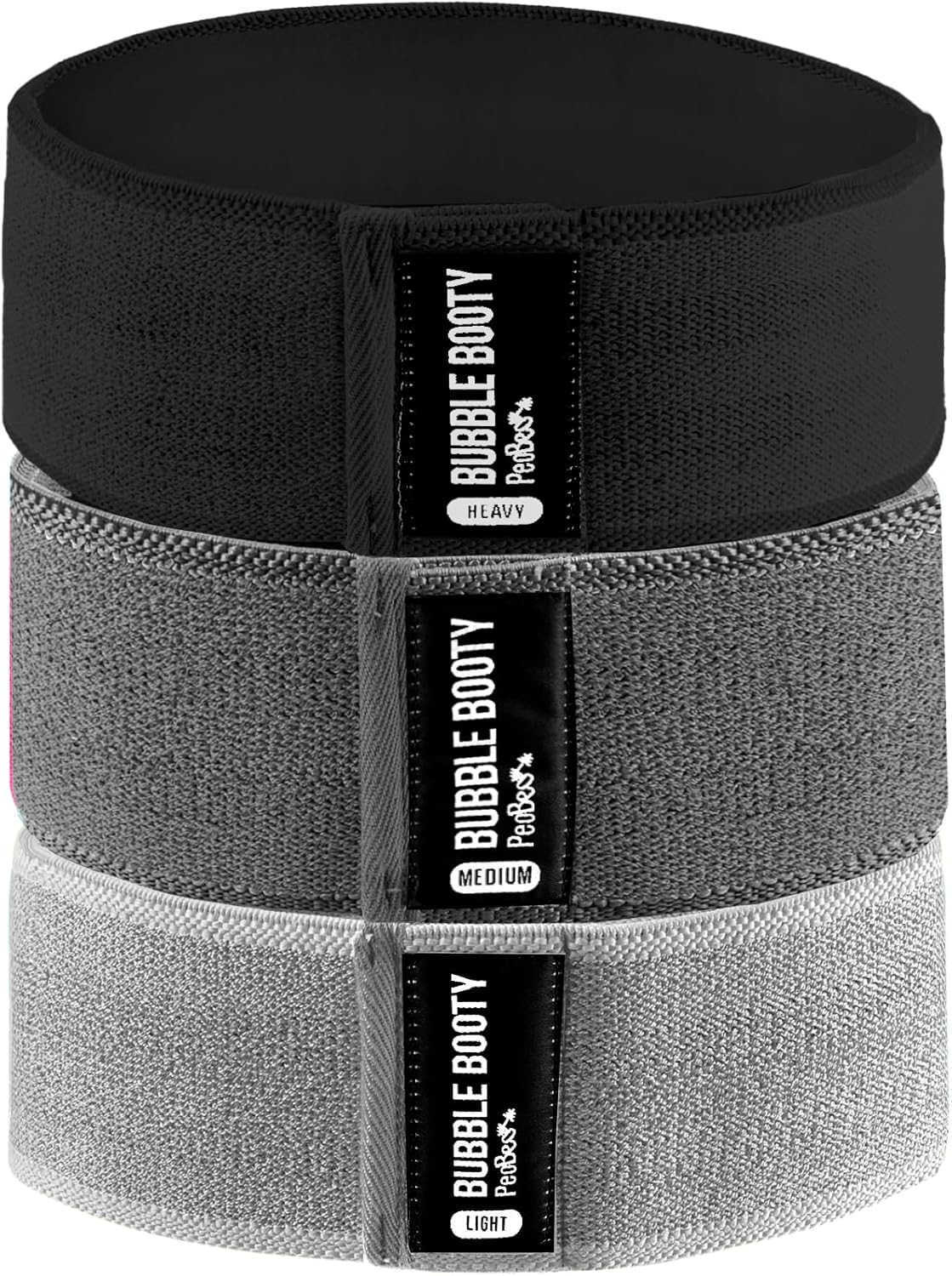 3 Pack Get Sexy and Slimmer with Non Slippery Fabric Resistance Booty Bands with Full Training Video Ideal for Strength Building Pilates Rehab Fitness