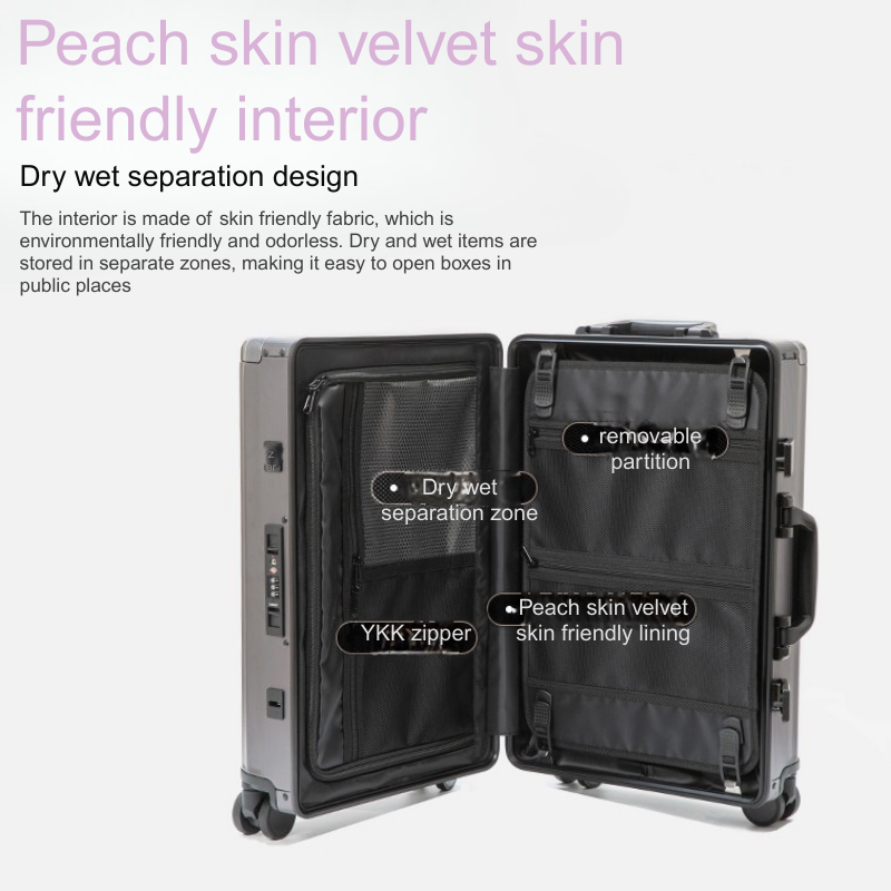 ORMIE Wave Style All Aluminum Suitcase - Durable & Stylish Luggage for Travel