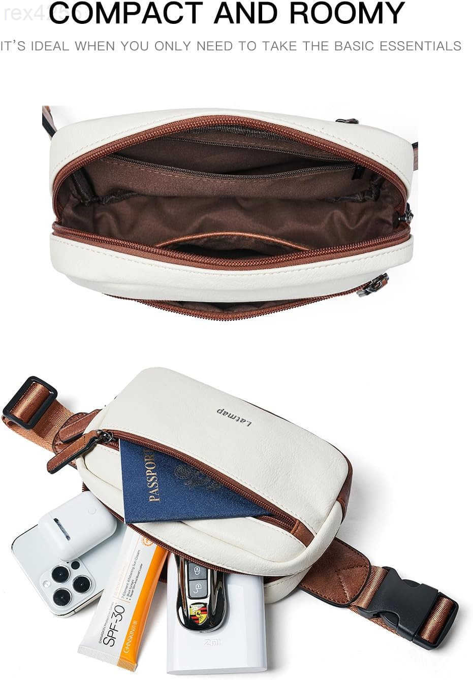 Fanny Packs Everywhere Belt Bag Small Fashion Crossbody Waist Pack Faux Leather Waterproof Sling Chest Bag For Women Trendy BeigeW250912