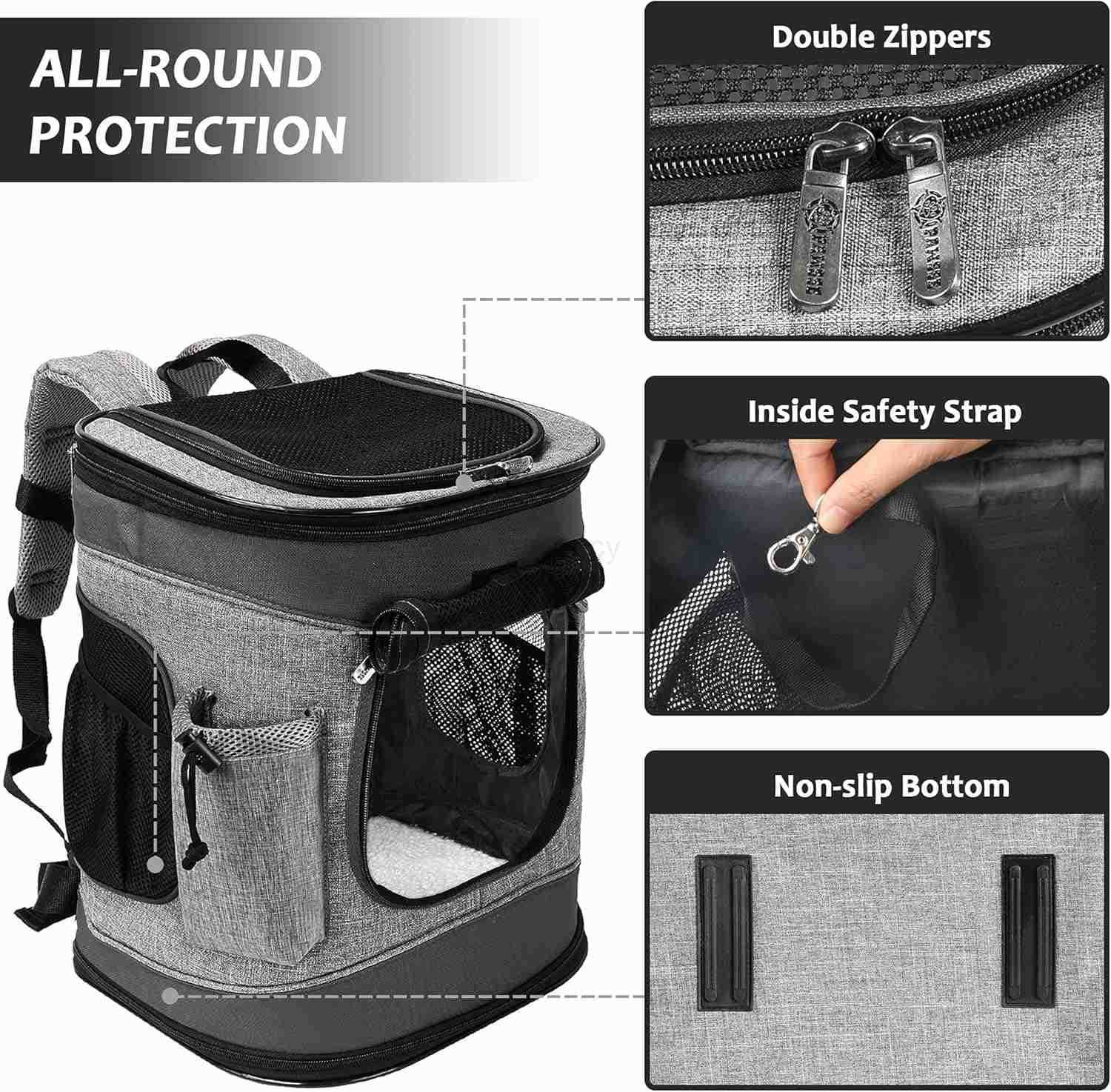 Planet Pet Carrier Backpack for Cats Dogs Breathable Pet Backpack with 4 Mesh Window Portable Pet Carrier for CampingW250912