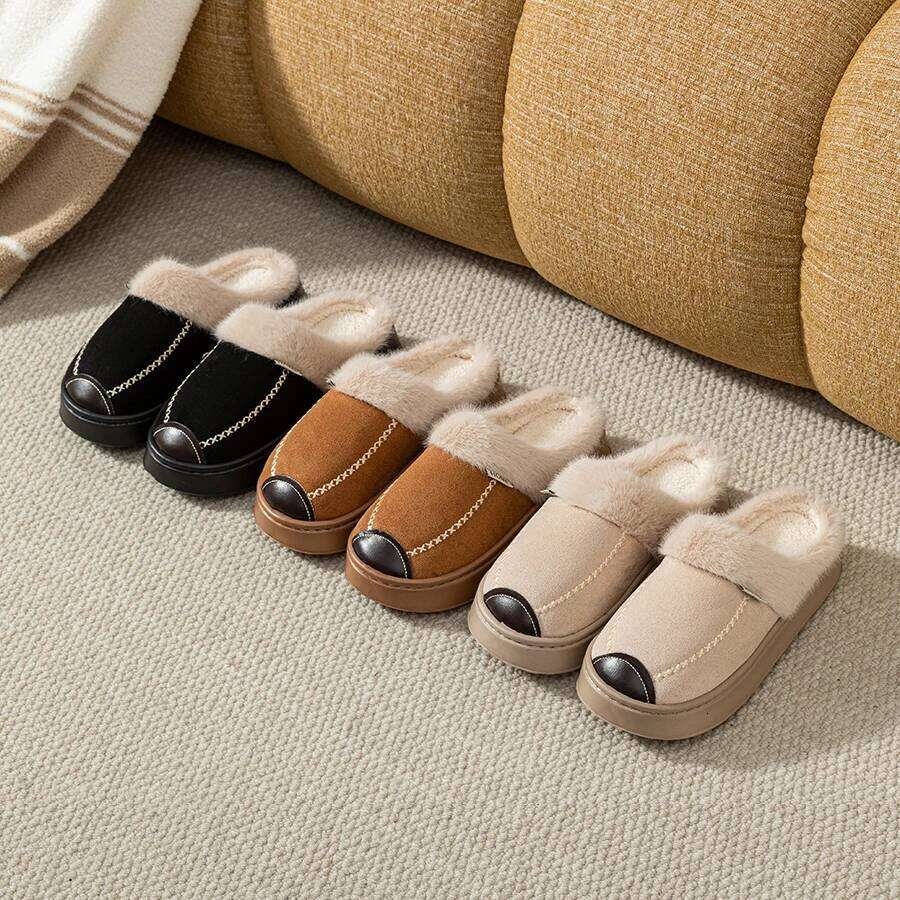 Fashion Women Slippers Winter Soft Thick Soled Indoor And Outdoor Warmth Comfort Breathable Non Slip Casual Couple Home Shoes