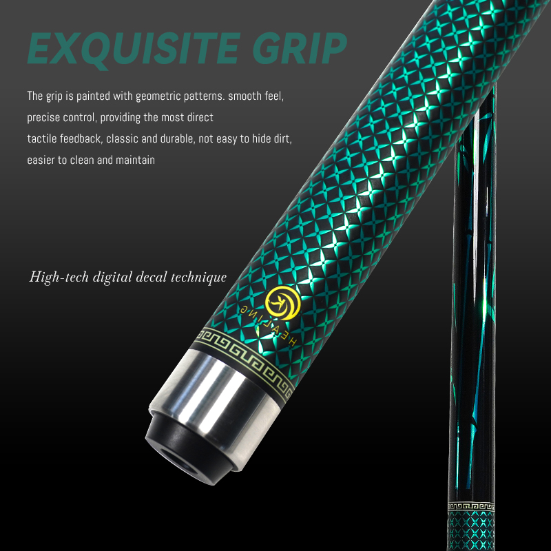 OKHEALING 1/2 Split Pool Cue Billiard Stick Carbon Fiber Billiard Cue 12.9mm Bakelite Tip Uni-loc / 3 Teeth Joint Length 1474mm/58inch Weight 20oz, Gr