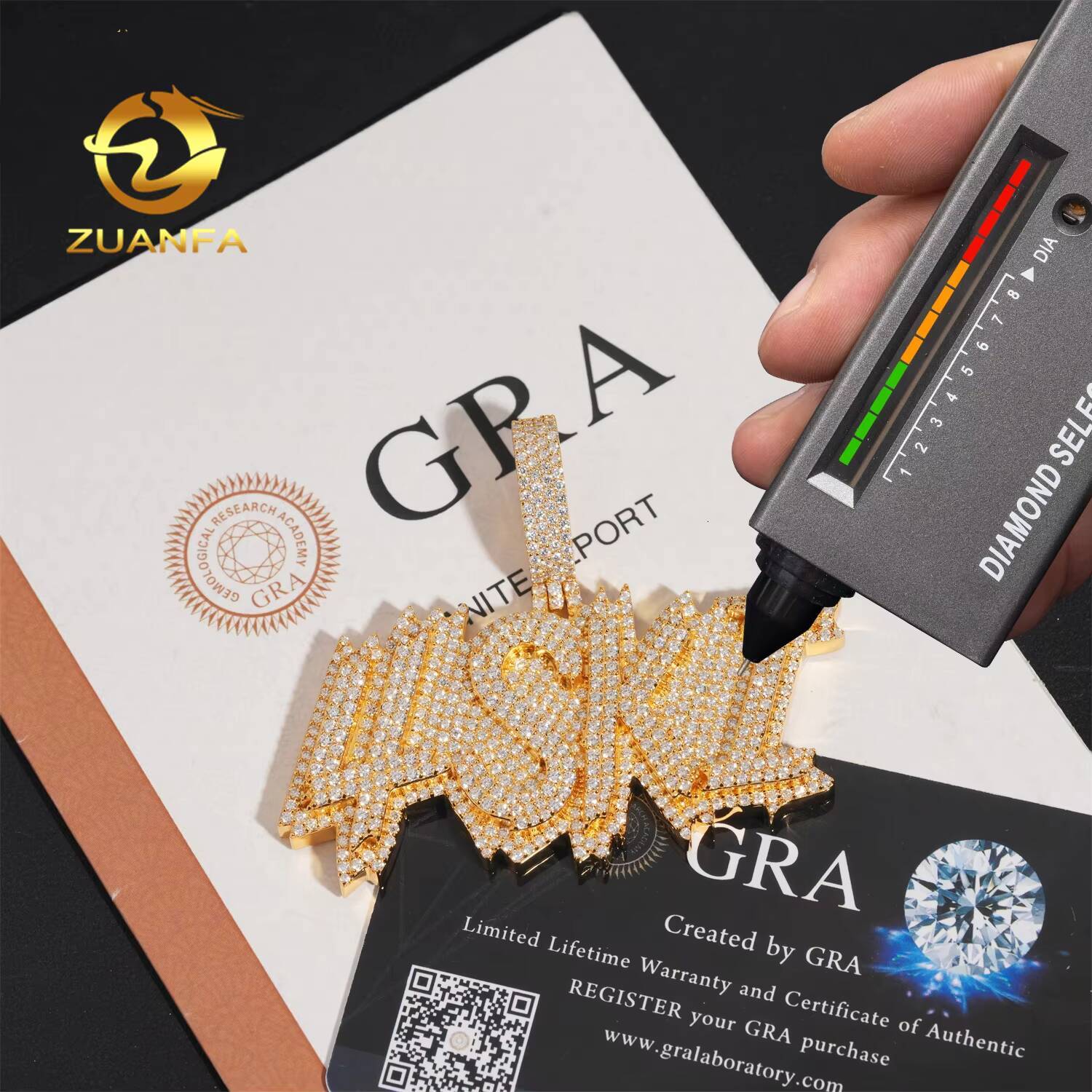 Custom Name Pendant VVS Moissanite Pendant Men Moissanite Letter Pendant Initial Name Jewelry Necklace Personal Hip Hop Pendant