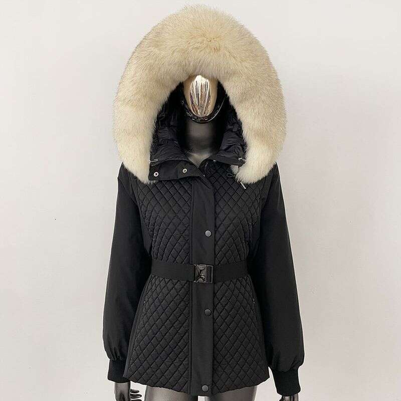 Women's Clothing Hooded Short Slim Waist Down Jacket Women's Petite Temperament Parka Coat Winter New