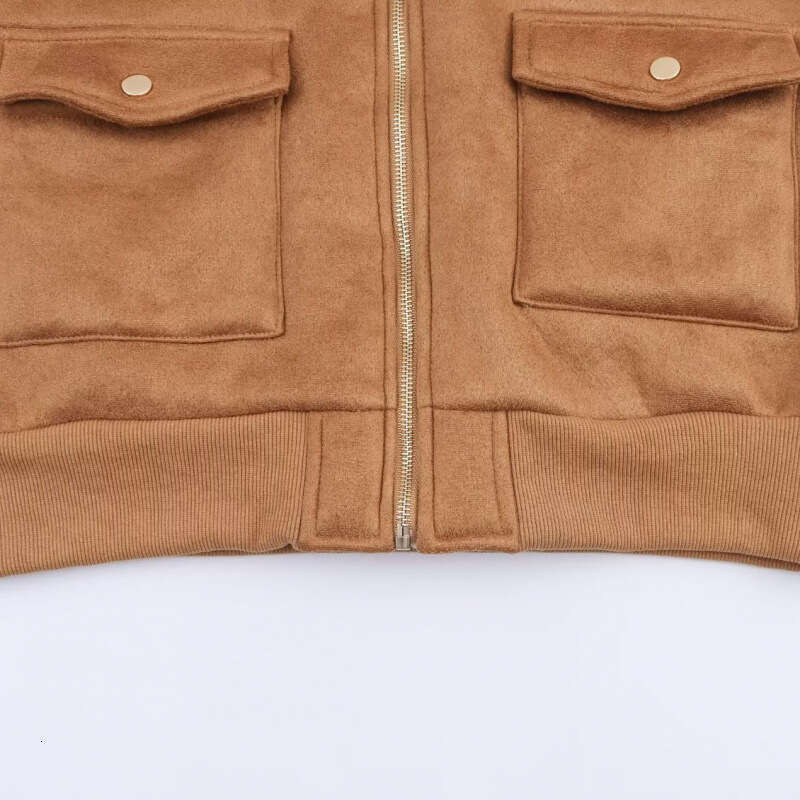 DHEssentials 2025 Autumn Winter New Women's Commuter Style Shearling Double Pocket Jacket Coat