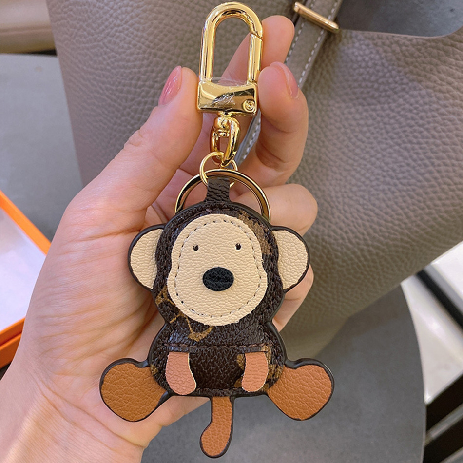 Internet celebrity cute cartoon little monkey for men and women bag pendant decoration doll leather keychain