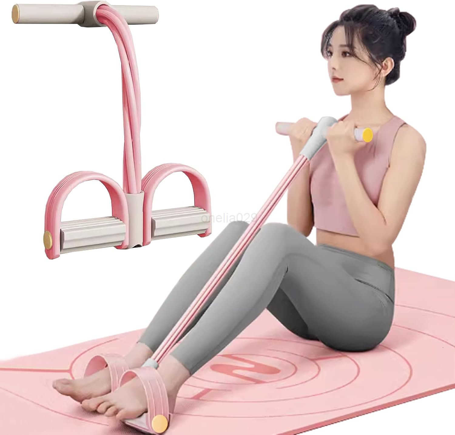 Foot Pedal Resistance Band6Tube Pedal Puller Resistance RopeYoga Elastic Exercise Bands for Women Jump Fitness AbdomenArm WeightWaistLeg Stretching Sl