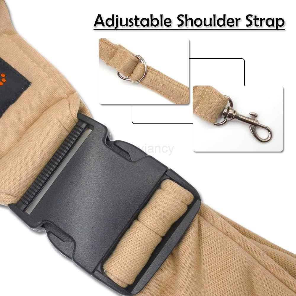 Small Dog Carrier Sling Cat SlingAdjustable Strap Hand Free Pet Puppy for Outdoor Traveling Subway ApricotW250912