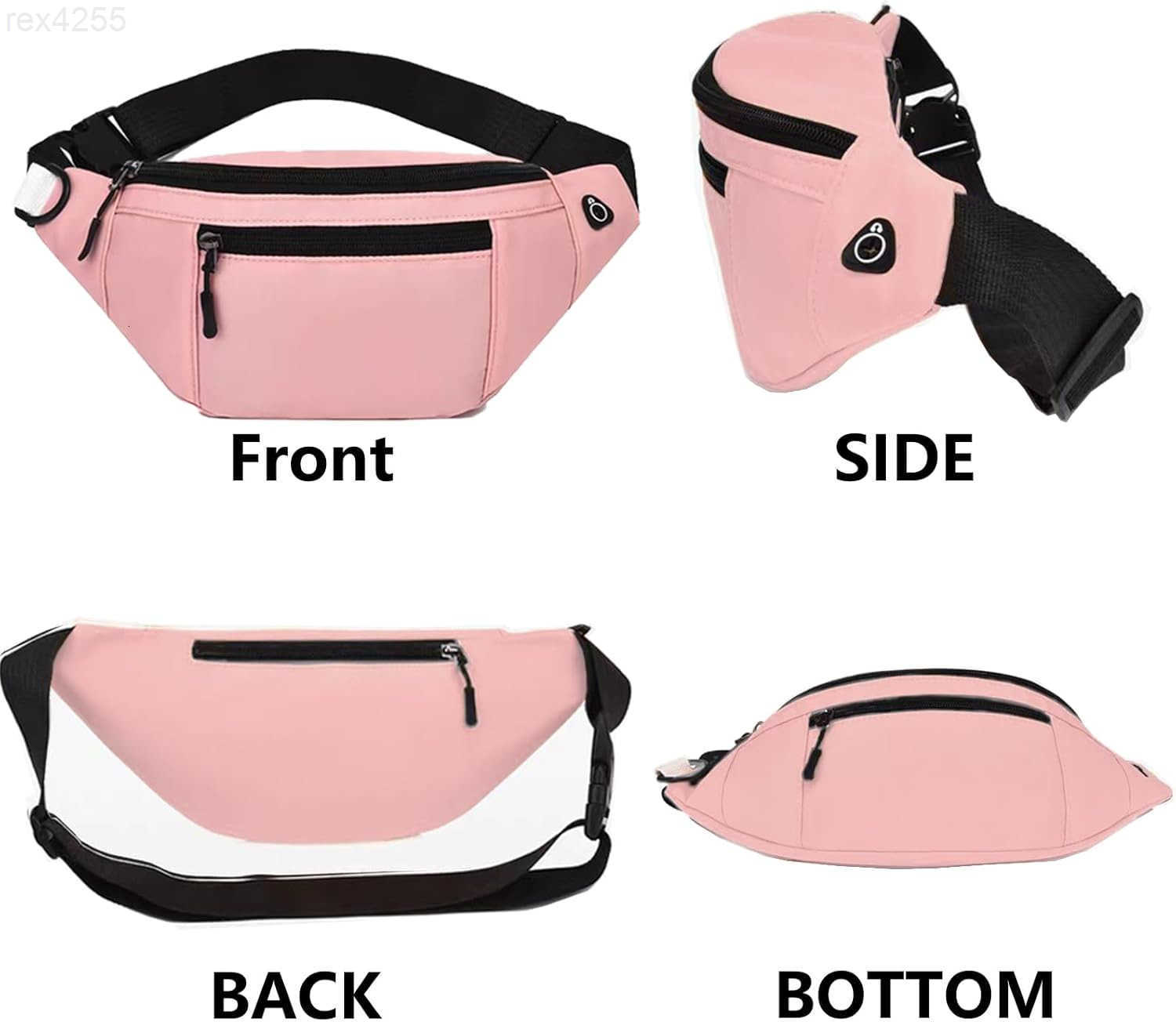 Crossbody Fanny Pack for Men Women Fashion Waist Bag Pack with Adjustable Strap for Outdoors Casual Belt Bag for Travel Walking RunningPinkW250912