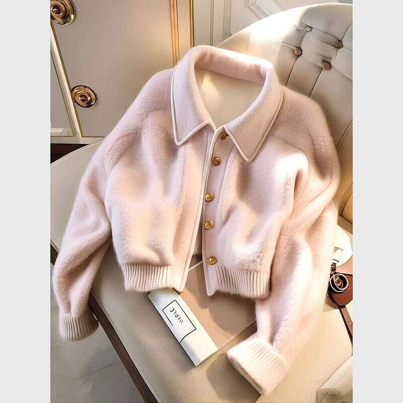 Women's Clothing Pink Plush Short For Women Winter Small Size Age Reducing Fashionable Thick Warm Cotton Coat