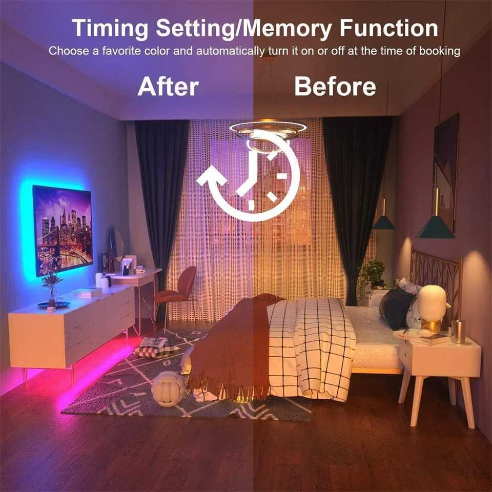 RGB5050 LED Strip Lights Bluetooth APP Control 5V USB LED Strip Flexible Ribbon Tape For TV Backlight Room Decoration C250912