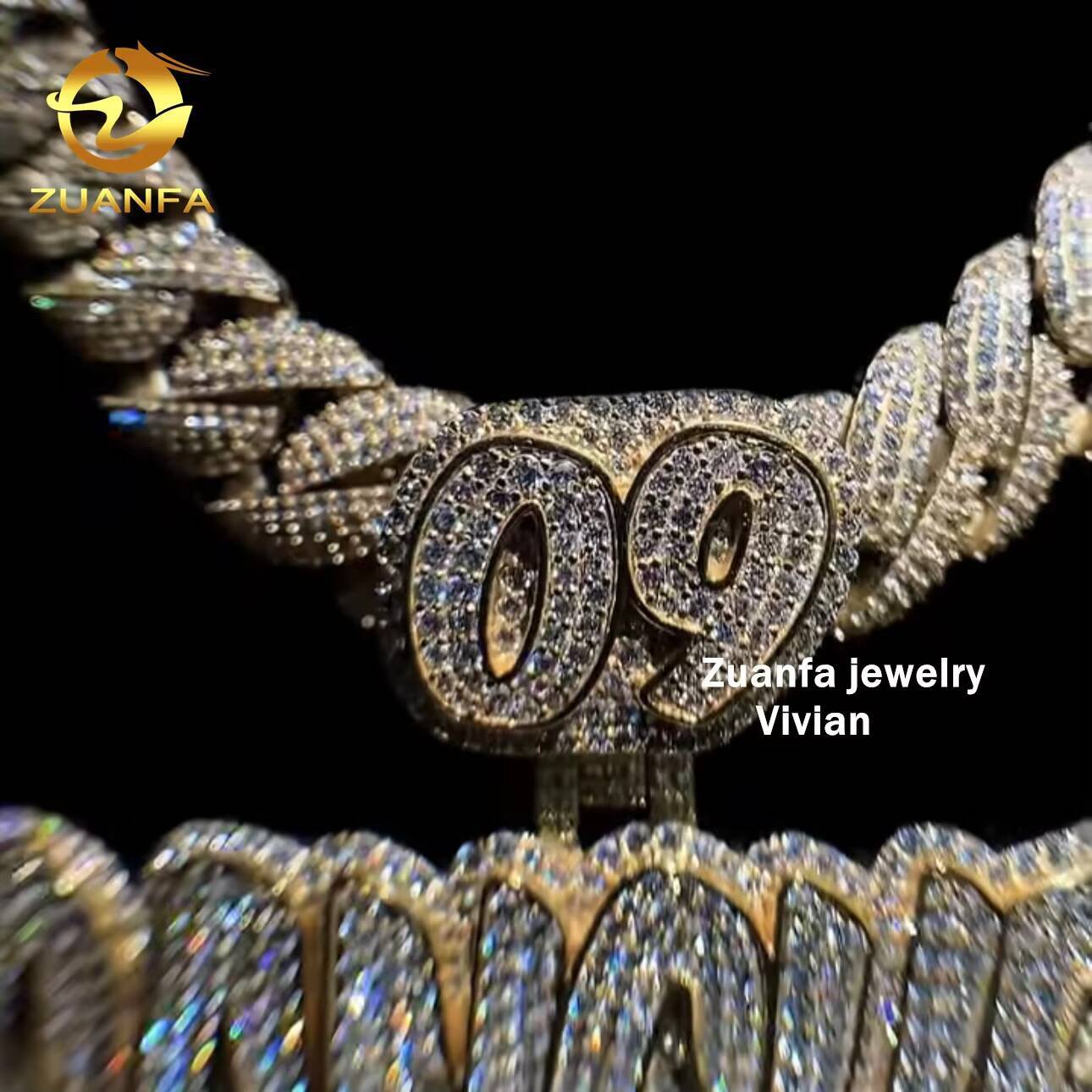 2025 Moissanite Sterling Silver 925 Fine Jewelry Custom Iced Out VVS Moissanite Diamond Hip Hop Chain Letter Pendant