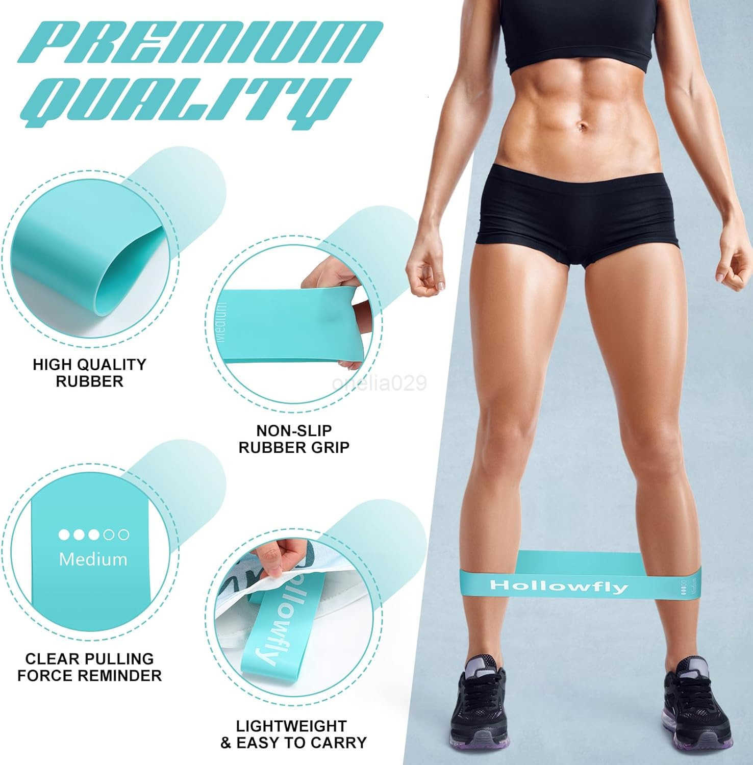 12 Pcs Latex Resistance Loop Exercise Bands for Booty Workout Stretch Exercise Bands Non Slip for Legs Squat Resistance Loop Women Men Starter Butt Hi