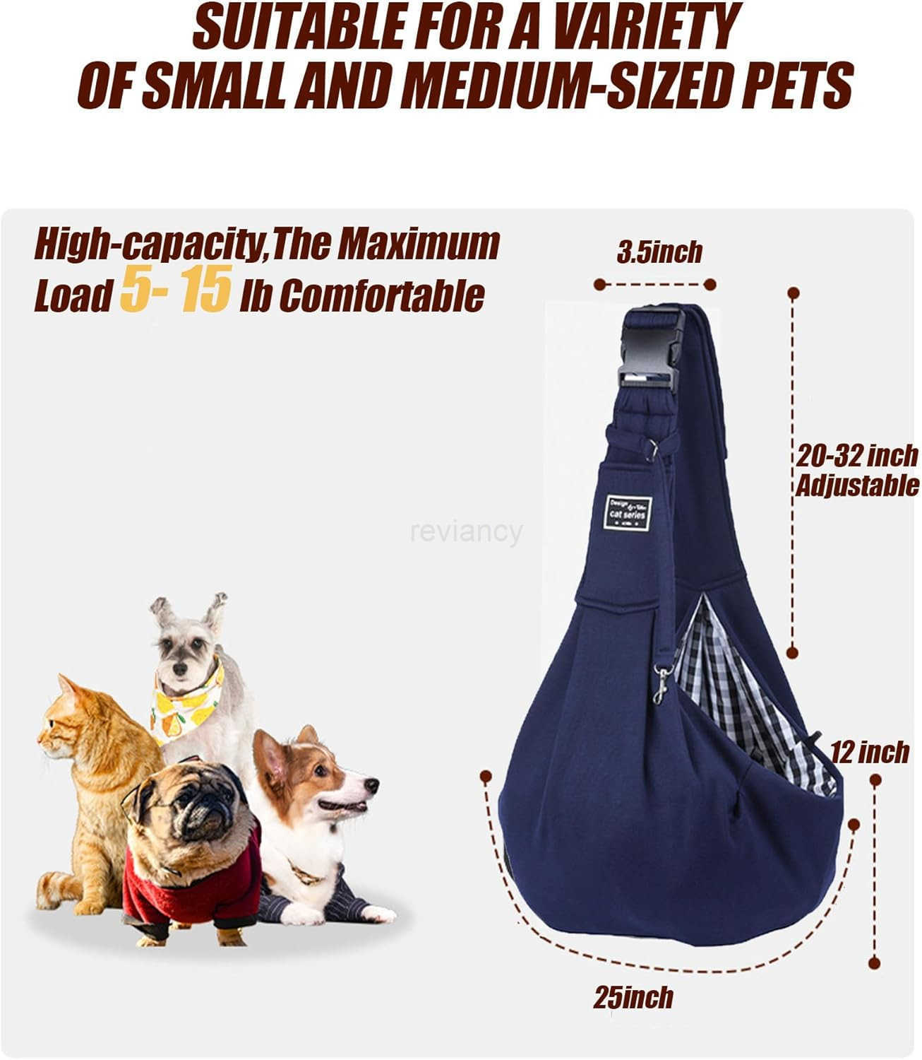 Dog and Cat Sling Carrier with Adjust StrapPocket Puppy Pets Outdoor Travel Bag Safety Purse BagW250912