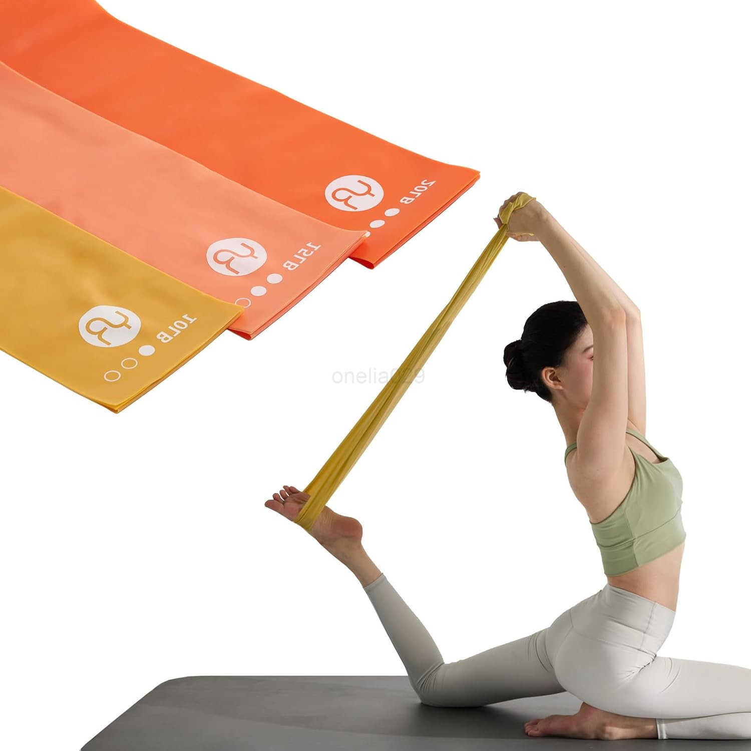 Resistance Bands 65ft Long NonLatex Elastic Stretch Bands Exercise Bands for Physical Therapy Yoga Pilates Rehab Home Gym Workouts Strength Training W