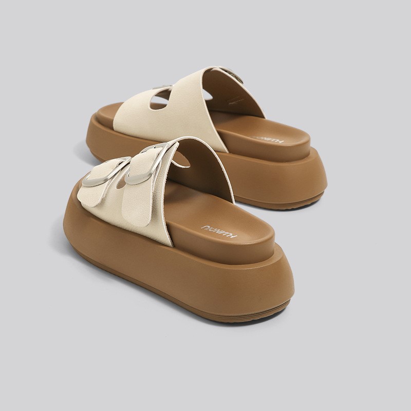 free shipping designer sandals Thick soled casual soft soled sandals worn as a single line beach slipper