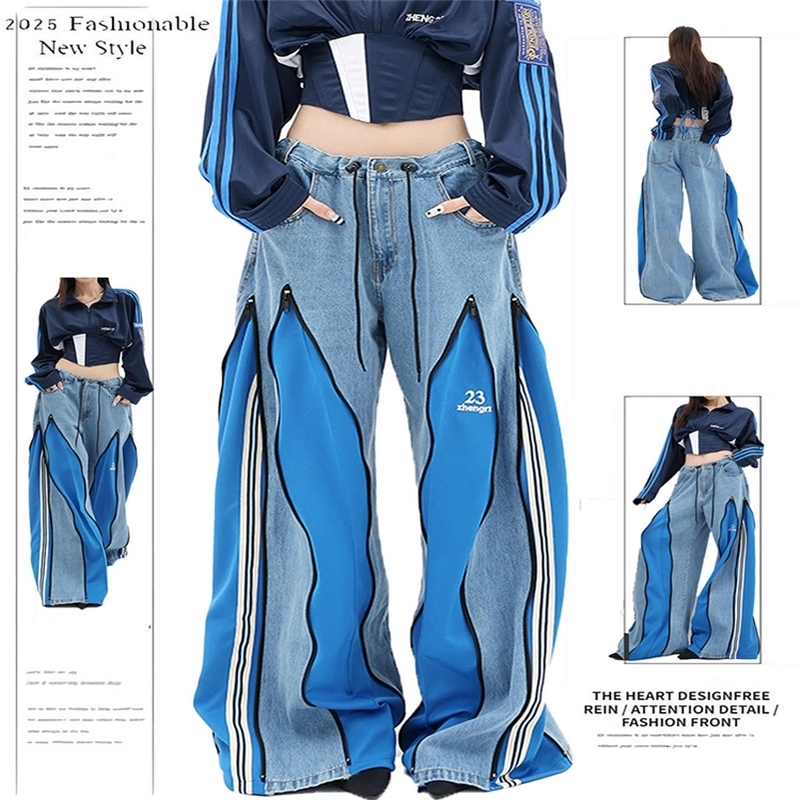 Winter Womens Denim Pants Japanese Y2K Wide Fit Baggy Mom Jeans Grunge Harajuku Cowboy High Quality Stacked Boyfriend 250911