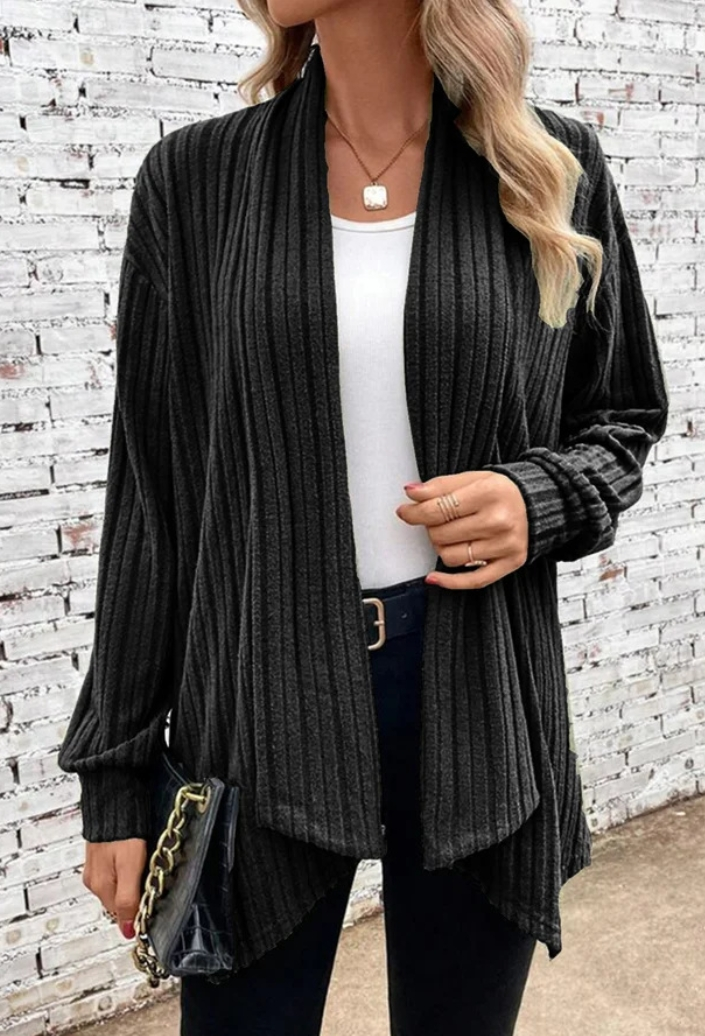 Fashionable Casual Long-Sleeve Solid-Color Oversized Cardigan Jacket