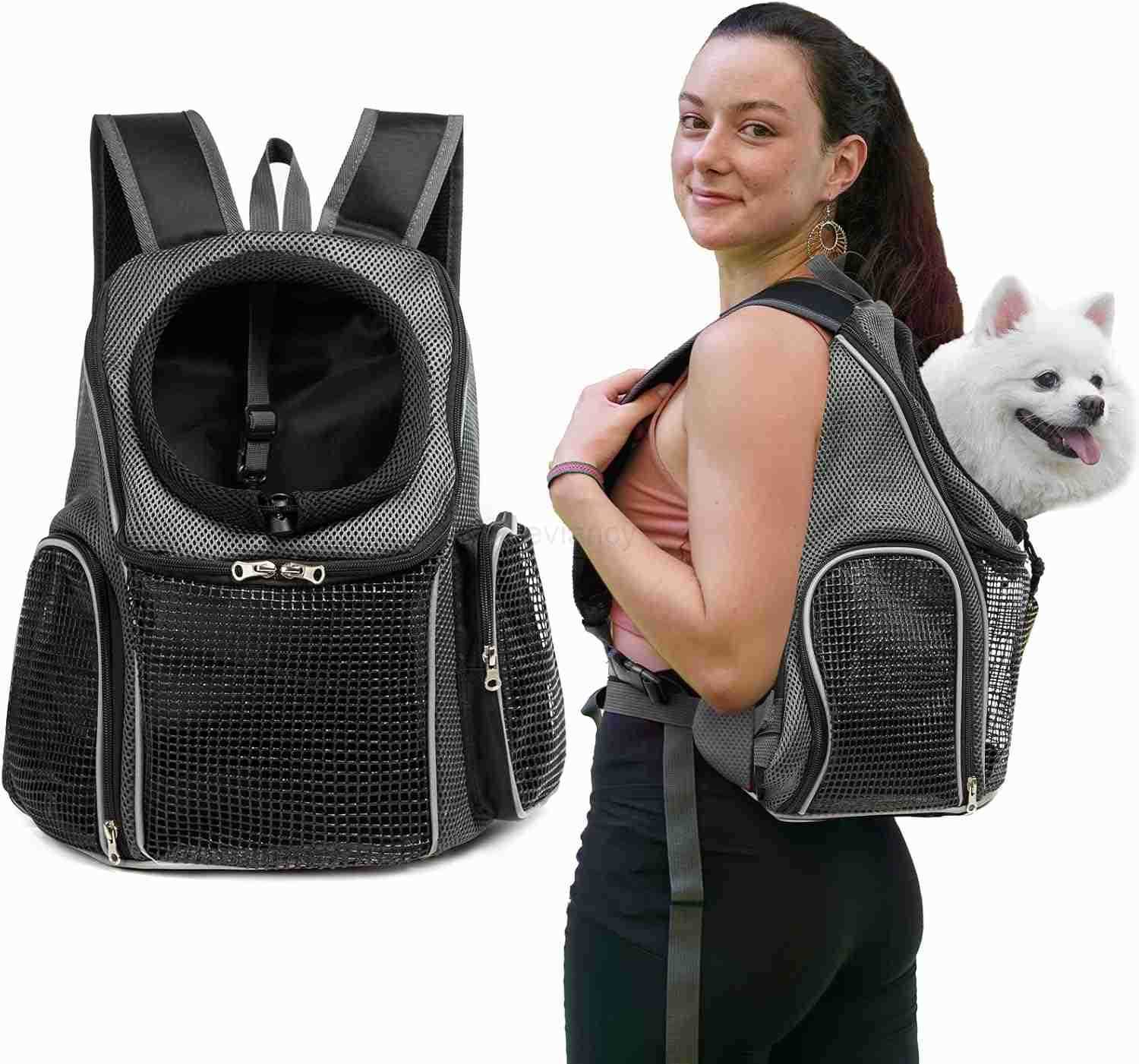 Pet Front Carrier Dog Backpack Adjustable Pet Front Cat Dog Carrier Backpack Travel Bag EasyFit for Traveling Hiking Camping for Small Medium Large Do