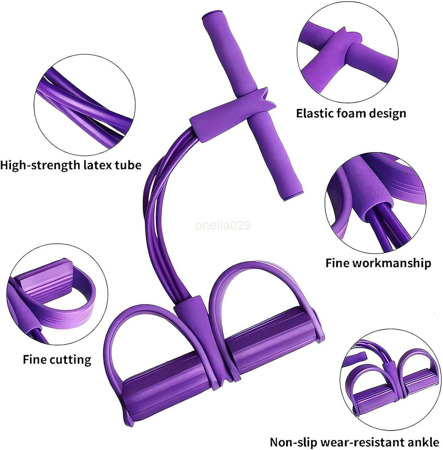 21 Fitness Resistance Bands4 Tube Pedal Ankle Puller 2023 New Sit up Leg Stretch Rope Exercise Bands with Handles Stretching Workout Fitness Bands for