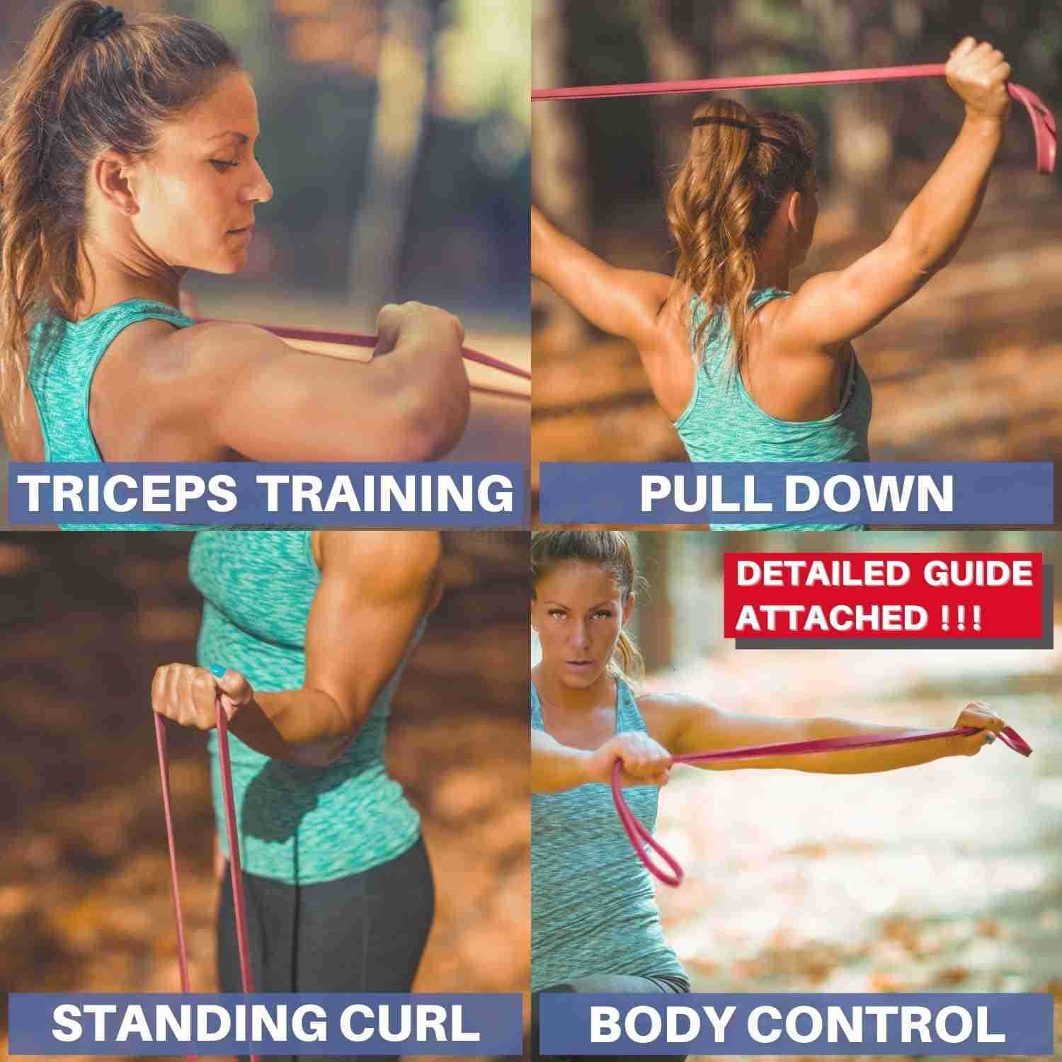 Resistance Bands Pull Up Bands for Home Gym Fitness Stretching Physical Therapy Training Includes Instruction W250912